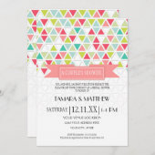 モダンスタイル トライアングルパターン 三角形 幾何学模様 招待状 (正面/裏面)