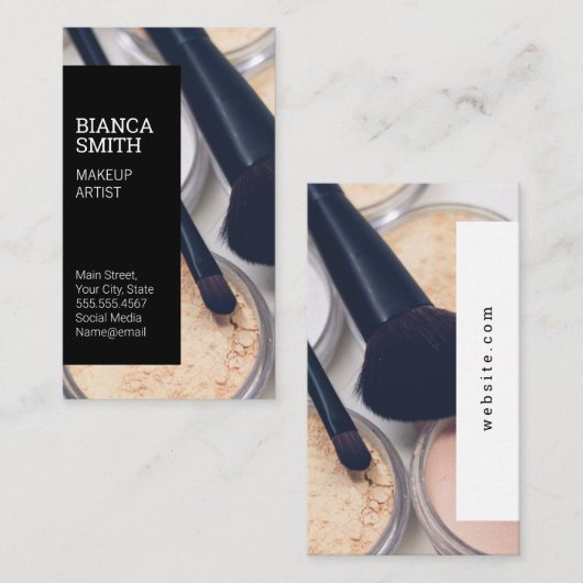 モダンスタイル | メイクアップアーティスト 名刺 (正面/裏面)