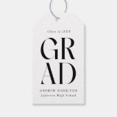 モダンスタック ブラックグラデーション 卒業お祝いギフト ギフトタグ (正面)