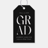 モダンスタック ブラック 卒業お祝い品 ギフトタグ (正面)