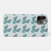 モダンスター幾何学模様 - グレーとターコイズブルー Case-Mate iPhoneケース (裏面(横))