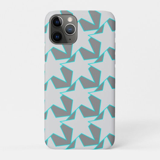 モダンスター幾何学模様 - グレーとターコイズブルー Case-Mate iPhoneケース (裏)