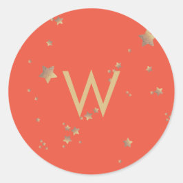 モダンスター グリーン チェリー レッド クリスマス ハッピー ラウンドシール