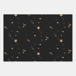 モダンスター |ミニマリストグレーブラック石板休日 ラッピングペーパーシート