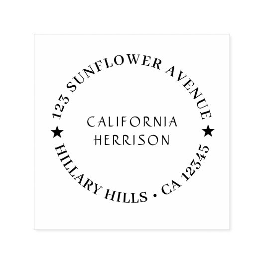 モダンスター | 手書きの丸い差出人住所 セルフインキングスタンプ (デザイン)