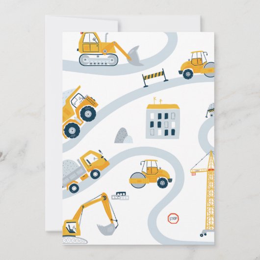 モダンストップ建築ザ・トラフィック第1の誕生日 招待状 (裏面)