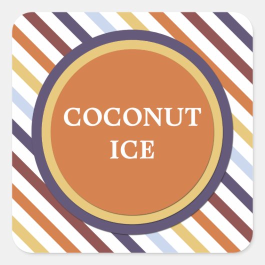 モダンストライプなキャンデーのコーナー スクエアシール (正面)