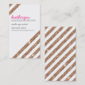 モダンストライプのはっきりしたクールバラ金ゴールドグリッター 名刺 (正面/裏面)