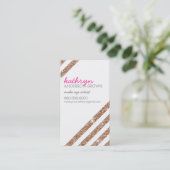 モダンストライプのはっきりしたクールバラ金ゴールドグリッター 名刺 (スタンド正面)