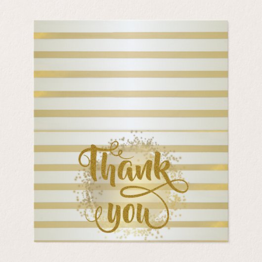 モダンストライプのエレガントサンキューカード 名刺 (外部フラット)