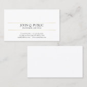 モダンストライプのエレガント金ゴールドお洒落白 名刺 (正面/裏面)