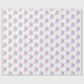 モダンストライプのカラフル猫 ラッピングペーパー (フラット)