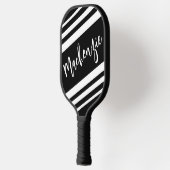 モダンストライプのパーソナライズされたカスタム色 ピックルボールラケット (左)