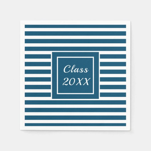 モダンストライプのパーソナライズされた年 スタンダードカクテルナプキン (正面)