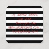 モダンストライプのプロフェッショナル スクエア名刺 (裏面)