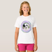 モダンストライプのペットラバーズ 犬を愛する人へ Tシャツ (正面フル)