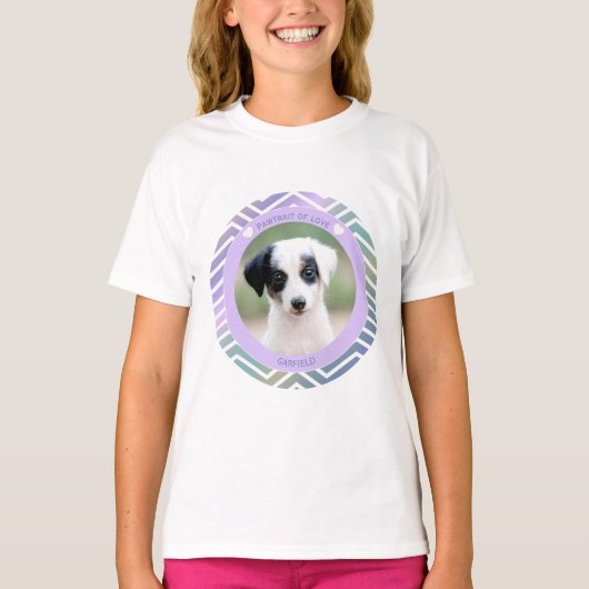 モダンストライプのペットラバーズ 犬を愛する人へ Tシャツ (正面)