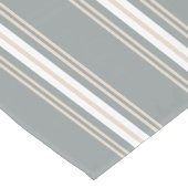 モダンストライプのミニマル青とクリームストライプ色 ショートテーブルランナー (コーナー)