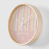 モダンストライプの室 壁時計 (傾斜)