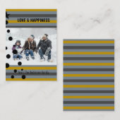 モダンストライプカスタムPhoto Christmas Tree Holiday ノートカード (正面/裏面)