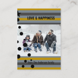 モダンストライプカスタムPhoto Christmas Tree Holiday ノートカード