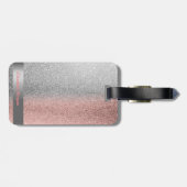 モダンストライプカッコいいグリッターグラデーション《写真》ぼけ味 ラゲッジタグ (裏面横)