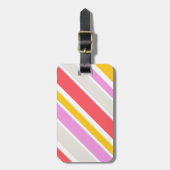 モダンストライプカラフル抽象芸術 ラゲッジタグ (正面縦)
