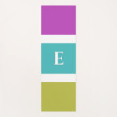 モダンストライプカラーブロックピンクグリーンブルーモノグラム ヨガマット (正面)