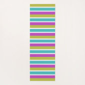 モダンストライプカラーブロックピンクグリーンブルーモノグラム ヨガマット (裏面)