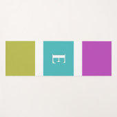 モダンストライプカラーブロックピンクグリーンブルーモノグラム ヨガマット (正面(横))