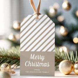 モダンストライプクリスマス ギフトタグ