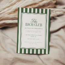 モダンストライプグリーンの"Bach Club"バチェラー