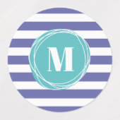 モダンストライプシンプルモノグラム ラベル (デザイン1)