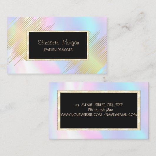 モダンストライプジュエリー設計者 名刺 (正面/裏面)