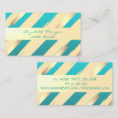 モダンストライプスタイリッシュ,フェイク金ゴールド 名刺 (正面/裏面)