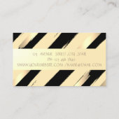 モダンストライプスタイリッシュ,フェイク金ゴールド 名刺 (裏面)