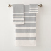 モダンストライプズ・ダブグレーとバタークリーム バスタオルセット (インサイチュ)