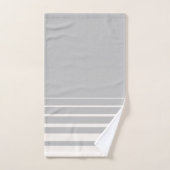 モダンストライプズ・ダブグレーとバタークリーム バスタオルセット (ハンドタオル)