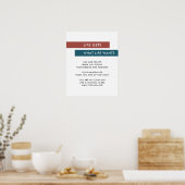 モダンストライプティール(緑がかった色)やる気を起こさせる引用文 ポスター (キッチン)