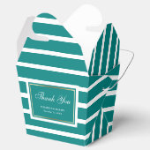 モダンストライプティール(緑がかった色)ホワ結婚イトさん フェイバーボックス (オープン)