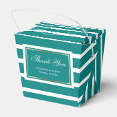 モダンストライプティール(緑がかった色)ホワ結婚イトさん フェイバーボックス (裏面サイド)
