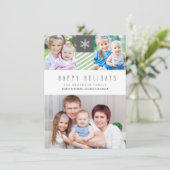 モダンストライプハッピーホリデーズフォトフラットカード シーズンカード (スタンド正面)