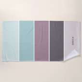 モダンストライプパターパーソナライズされたン ビーチタオル (正面)