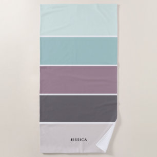 モダンストライプパターパーソナライズされたン ビーチタオル