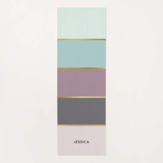モダンストライプパターパーソナライズされたン ヨガマット (正面)