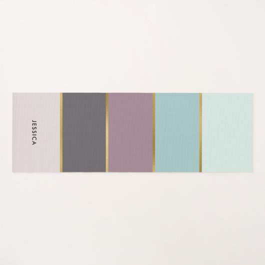 モダンストライプパターパーソナライズされたン ヨガマット (正面(横))