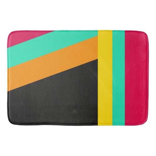 モダンストライプパターン、対角および垂直、 バスマット (正面)