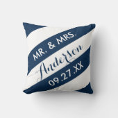 モダンストライプパーソナライズされた装飾用クッション クッション (正面)