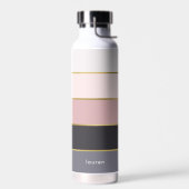 モダンストライプパーソナライズされた ウォーターボトル (左面)