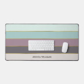 モダンストライプパーソナライズされた デスクマット (キーボード&マウス)